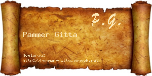 Pammer Gitta névjegykártya